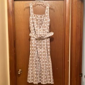 Ann Taylor size 10, Rattan Print Belted Flare Dress